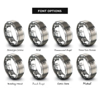 font options for inside engraving on gray compass rose rings