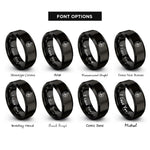 font options for inside engraving on black compass route line rings