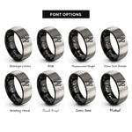 font options for inside engraving on black & gray compass ruler rings