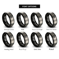 font options for inside engraving on black & grey compass ruler rings