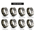 font options for inside engraving on gunmetal & grey compass ruler rings
