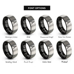 font options for inside engraving on black & gray compass scribe rings