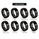 font options for inside engraving on black compass scribe rings