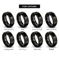 font options for inside engraving on black compass scribe rings