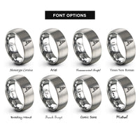 font options for inside engraving on grey compass scribe rings