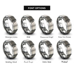 font options for inside engraving on grey compass scribe rings