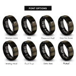 font options for inside engraving on gunmetal & black compass scribe rings