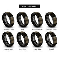 font options for inside engraving on gunmetal & black compass star rings