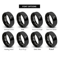 font options for inside engraving on black composer silhouette rings