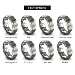 font options for inside engraving on grey composer silhouette rings