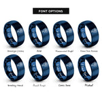 font options for inside engraving on blue composting icon rings