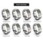 font options for inside engraving on silver composting icon rings