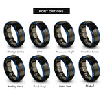 font options for inside engraving on gunmetal & blue composting icon rings