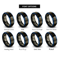 font options for inside engraving on gunmetal & blue composting icon rings