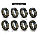 font options for inside engraving on gunmetal & blue composting icon rings