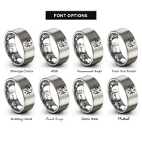 font options for inside engraving on grey compound archer draw rings