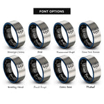 font options for inside engraving on black & blue & silver compound bow rings