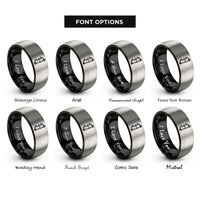 font options for inside engraving on black & grey compound bow rings