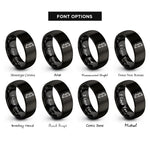 font options for inside engraving on black compound bow rings