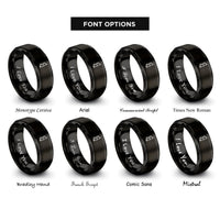 font options for inside engraving on black compound bow rings