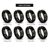 font options for inside engraving on black compound bow rings