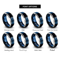 font options for inside engraving on blue & gray compound bow rings