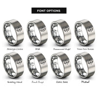 font options for inside engraving on gray compound bow rings