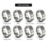 font options for inside engraving on silver compound bow rings