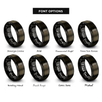 font options for inside engraving on gunmetal & black compound bow rings
