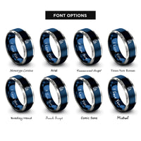 font options for inside engraving on blue & grey compound microscope rings