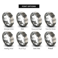 font options for inside engraving on silver compound microscope rings
