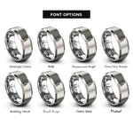font options for inside engraving on silver compound microscope rings