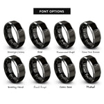 font options for inside engraving on black & gray compressed gas cylinder rings