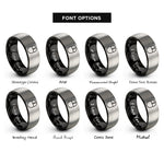 font options for inside engraving on black & gray computer mouse rings