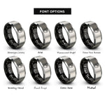 font options for inside engraving on black & gray computer mouse rings