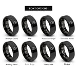 font options for inside engraving on black computer mouse rings