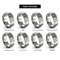 font options for inside engraving on gray computer mouse rings