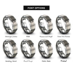 font options for inside engraving on grey computer mouse rings