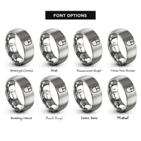 font options for inside engraving on grey computer mouse rings