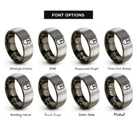 font options for inside engraving on gunmetal & silver computer mouse rings