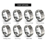font options for inside engraving on gray concentric circles rings