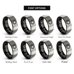 font options for inside engraving on black & grey concentric rings rings