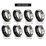 font options for inside engraving on black & gray concentric rings rings