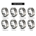 font options for inside engraving on silver concentric rings rings
