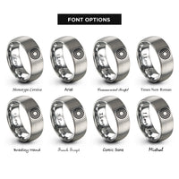 font options for inside engraving on silver concentric rings rings