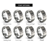 font options for inside engraving on silver concentric traces rings