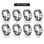 font options for inside engraving on silver concentric traces rings