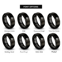 font options for inside engraving on black concert glockenspiel mallets rings