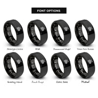 font options for inside engraving on black concert glockenspiel mallets rings