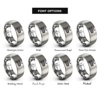 font options for inside engraving on silver concert glockenspiel mallets rings